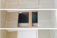 Stages of the installation of a gas safety inspection hatch