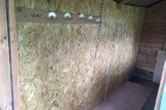 Repair of rotted shed wall, after